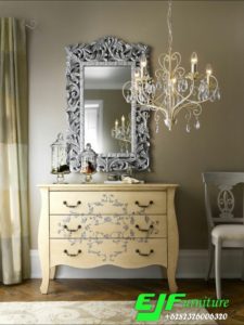 MEJA CONSUL LUKIS BUNGAH SILVER