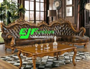 Jual Kursi Tamu Sofa Sudut Ukir Jati Terbaru Alonso