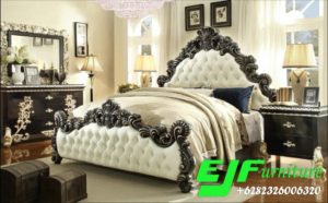 Tempat tidur ukir Kayu Jati Faradila