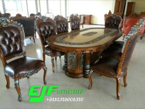 Satu Set Meja Makan Gendong Ukir Ganesa