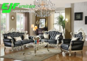 Sofa Tamu Aurel Ukir Jepara Duco Silver