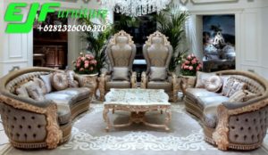 Kursi Tamu Sofa Royal Jati Ukir Raja Jepara