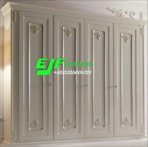 Lemari pakaian Minimalis Modern Duco Putih Mewah Eropa Furniture
