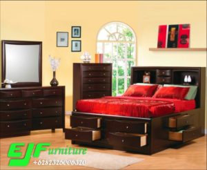 Set Kamar Tidur Minimalis Kayu Jati Jepara Sabrina