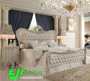 Tempat Tidur Duco Putih Mewah Ukir Jepara Arisna