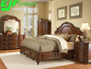 Set Tempat Tidur Jati Klasik Minimalis Mewah Italian