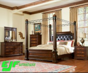 Set Tempat  Tidur Minimalis Terbaru Kayu Jati Jepara