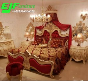 Set Tempat Tidur Ukir Jepara Duco Putih Mewah Casablanca