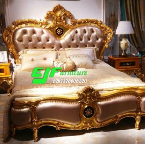 Tempat Tidur Racoco Ukir Jepara Duco Gold Murah