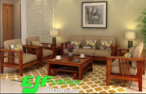 Kursi Tamu Jati Minimalis Modern Bantalan 017