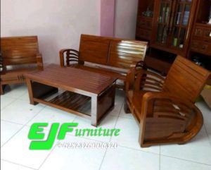 Kursi Tamu Minimalis Jati Klasik Motif Sedan