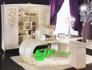 Meja Kantor Ukir Modern Duco Mewah 011
