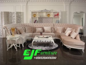 Sofa Tamu Sudut Ukir Modern Motif U 236