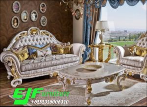 Sofa Tamu Ukir Modern Duco Mewah Terbaru 237