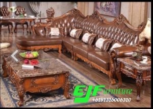 Kursi Tamu Sofa Sudut Ukir Jati Mewah 265