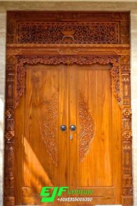 Pintu Gebyok Jati Ukir Minimalis Modern 003