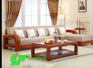 Kursi Tamu Sudut Minimalis Jati Terbaru 040