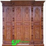 Lemari Pakaian Ukir Gebyok Kayu Jati Terbaru 025