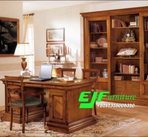 Meja Kantor Minimalis Kayu Jati Jepara 013