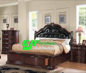 Tempat Tidur Minimalis Kayu Jati Klasik 086