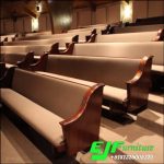 Bangku Gereja Jati Minimalis Jok Kaki Tengah Dobel