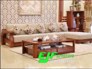 Kursi Tamu Sudut Minimalis Kayu Jati Terbaru 055