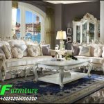 Sofa Tamu Ukir Jepara Terbaru putih Emas 313