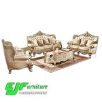 Sofa Tamu Ukir Jepara Warna Soft Gold Set 321