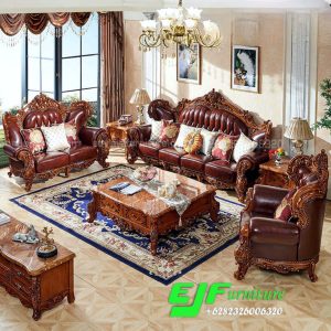 Sofa Tamu Ukir Jati Jepara Terbaru