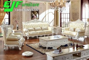 Sofa Tamu Ukir Jepara Duco Putih SET 321