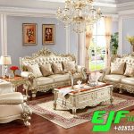 Sofa Tamu Ukir Jepara Warna Soft Gold Set 321