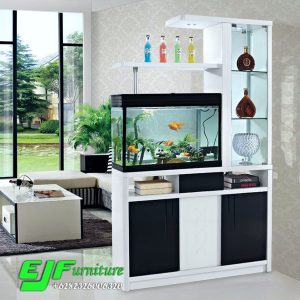 Bufet Penyekat Ruangan Model Minimalis Aquarium