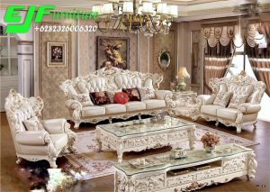 Set Sofa Tamu Bekasi Ukir Jepara Warna Putih