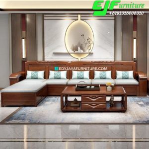 Kursi Tamu L kayu Jati Minimalis Jakarta