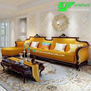 Sofa Sudut Ukir Klasik Desain Terbaru Jakarta