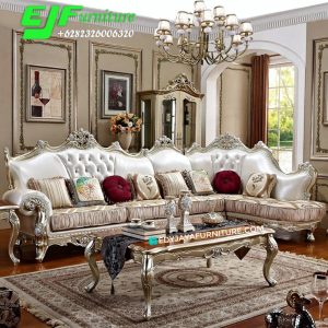 Sofa Sudut Ukir Mewah Model Terbaru Jakarta