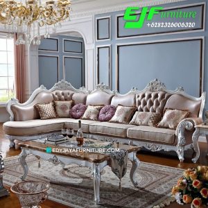 Sofa Tamu Sudut Ukir Mewah Jepara