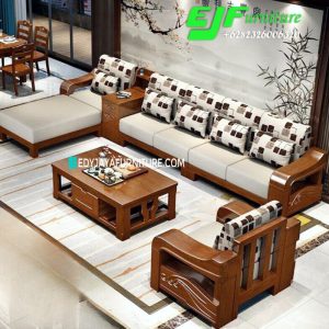 Jual Sofa Sudut Jati Model L Desain Elegant