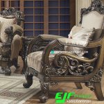 Sofa Tamu Ukir Mewah Kayu Jati Desain Sidoarjo