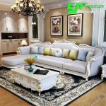 Sofa Sudut Ukir Mewah Desain Terbaru PIK