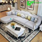 Sofa Sudut Ukir Mewah Desain Terbaru PIK