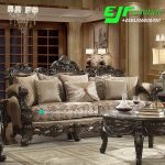 Sofa Tamu Ukir Mewah Kayu Jati Desain Sidoarjo