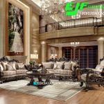 Sofa Tamu Ukir Mewah Kayu Jati Desain Sidoarjo